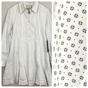 NWT Tuckernuck Sz Large Callahan Cotton Malibu Mornings Lace Inset Shirt Dress